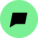 A black speech bubble with a green background.