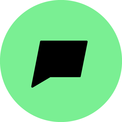 NLC_Logo_Main_Bubble_Green A black speech bubble with a green background.
